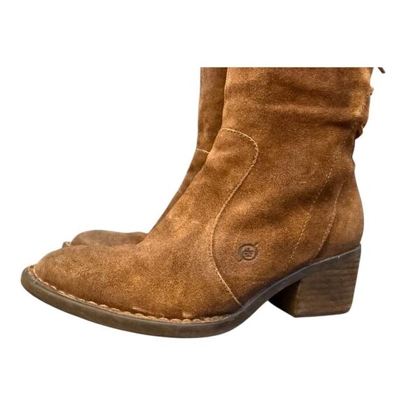 Born Azurite Brown Suede Knee High Back Lace Up Boot Women size 7.5 - Picture 3 of 10